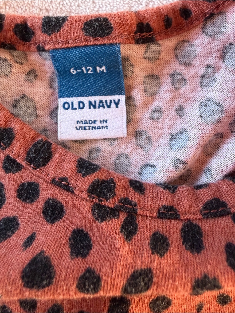 Old Navy Rust Orange and Black Leopard Print Tunic Set Size 6-12M - Picture 4 of 9